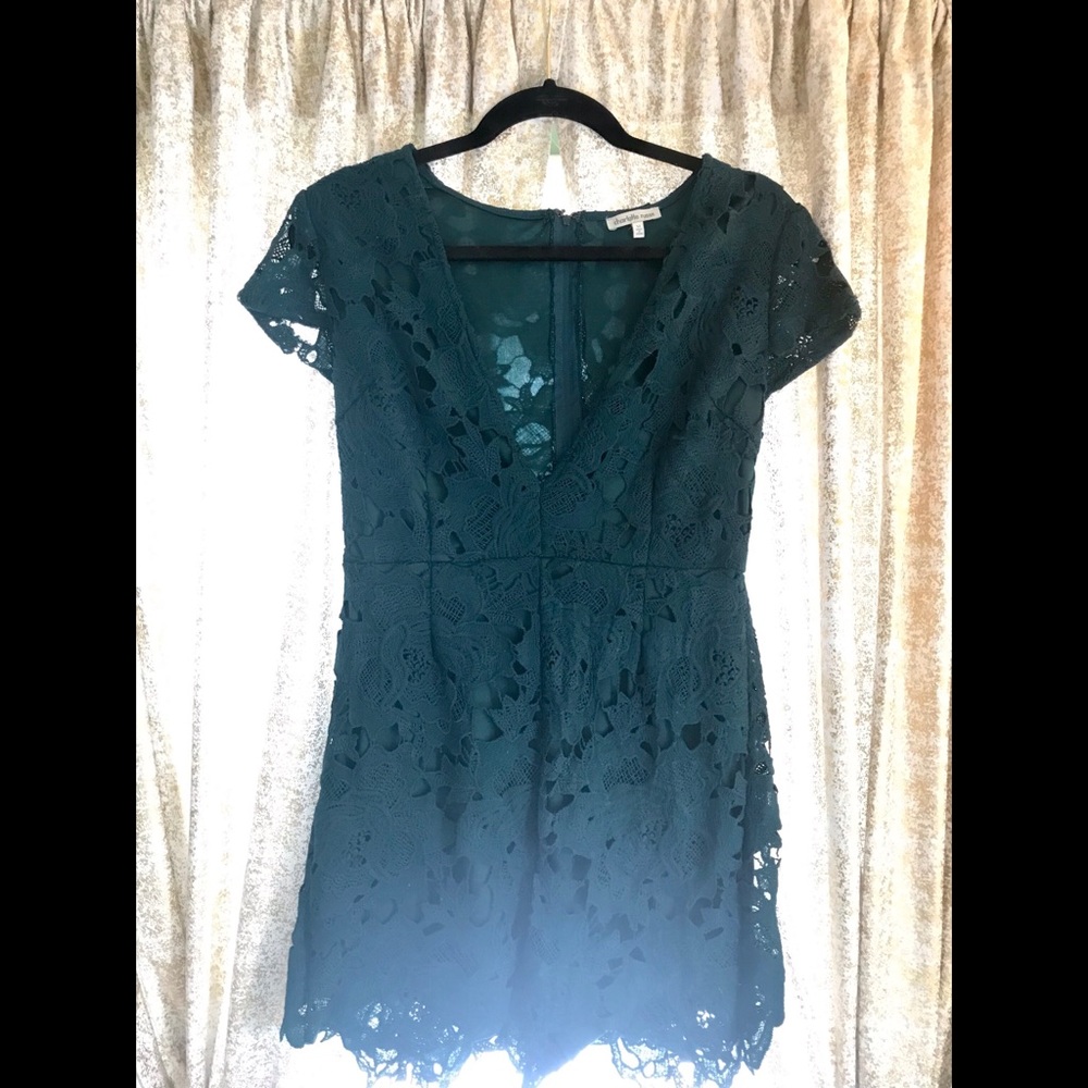 Teal Lace Romper